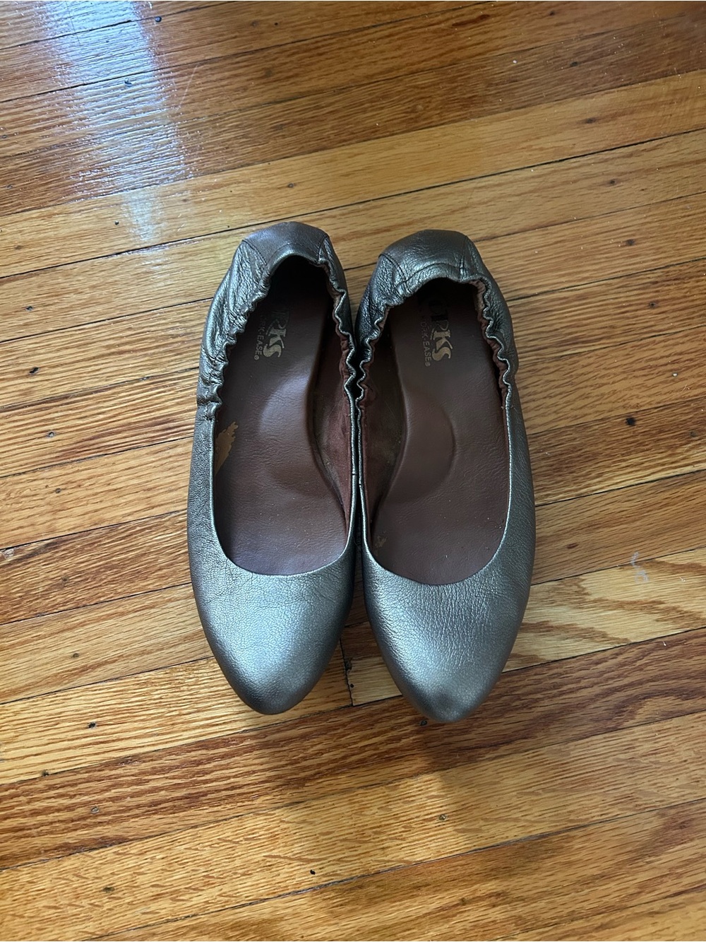 Korks Metallic Bronze Ballet Flats - Women's Slip-On Shoes